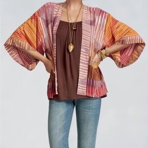 CAbi Mon Ami Kimono style Open Cardigan Size S